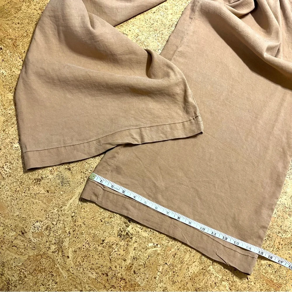 Free People Linen Blend High Waisted Pleated Wide Leg Pants Sz 2 - Picture 11 of 13
